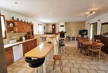 The open plan kitchen area...