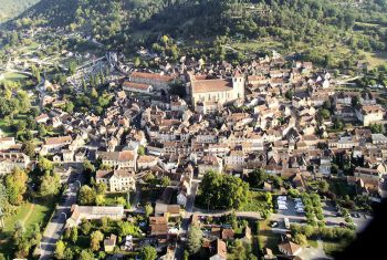 The busy village of St Cyprien 1km away 