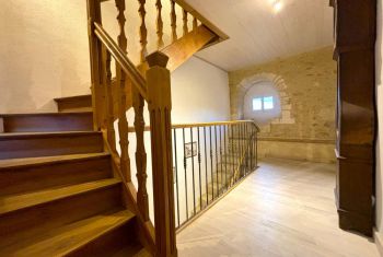 the oak staircase leads to the upper floor where is the third bedroom