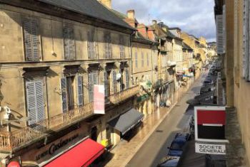 View from the living room over the main street of Sarlat 