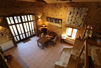 The Barn - the dining room from the mezzane level 