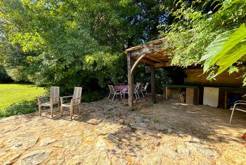 The summer kitchen near by the pool 